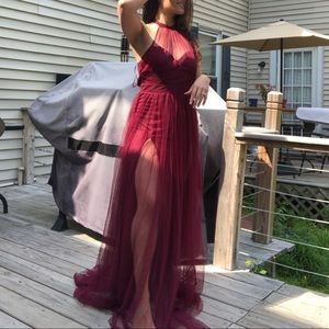 Tulle Gown - Wine / Burgundy